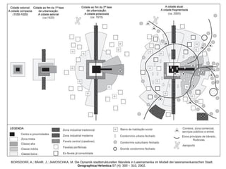 BORSDORF, A.; BÄHR, J.; JANOSCHKA, M. Die Dynamik stadtstrukturellen Wandels in Lateinamerika im Modell der lateinamerikanischen Stadt.
Geographica Helvetica 57 (4): 300 – 310, 2002.
 