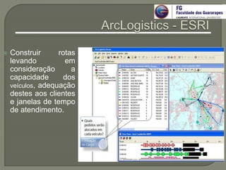  Construir rotas
levando em
consideração a
capacidade dos
veículos, adequação
destes aos clientes
e janelas de tempo
de atendimento.
 