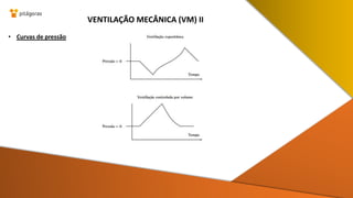 • Curvas de pressão
VENTILAÇÃO MECÂNICA (VM) II
 
