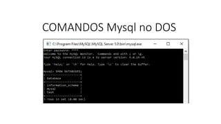 COMANDOS Mysql no DOS
 