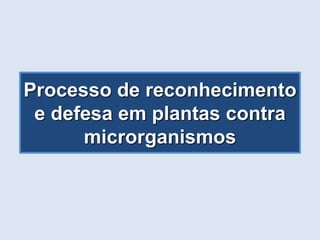 Processo de reconhecimento
e defesa em plantas contra
microrganismos
 