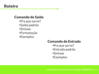 Aula 8 - Comandos de Entrada e Saída | PDF