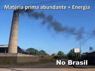 No BrasilNo Brasil
Matéria prima abundante + EnergiaMatéria prima abundante + Energia
 