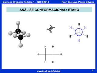 Química Orgânica Teórica 1 – QUI 02014

Prof. Gustavo Pozza Silveira

ANÁLISE CONFORMACIONAL: ETANO

H

H

H

H

H

H
H

H

H

H
H

H

www.iq.ufrgs.br/biolab

7

 