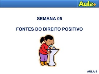 SEMANA 05
FONTES DO DIREITO POSITIVO
AULA 9
 