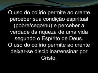 Mas para Deus, o Juiz,
tais obras são imperfeitas ou
incompletas. Termos que no grego
denunciam uma falta tanto
quantitativa como qualitativa,
Ou seja,
Realizações
insuficientes e mal feitas.
 