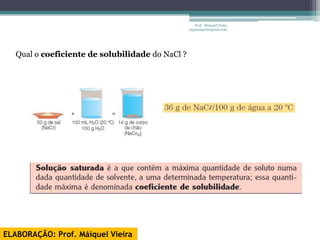 Prof. Maiquel Vieira
                                                  engmaiquel@gmail.com




   Qual o coeficiente de solubilidade do NaCl ?




ELABORAÇÃO: Prof. Máiquel Vieira
 