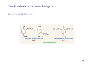 Reação radicalar em sistemas biológicos

Conservantes de alimentos




                                          28
 