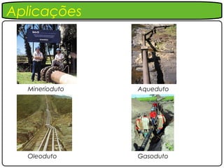 Aplicações




  Minerioduto   Aqueduto




  Oleoduto      Gasoduto
 