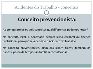 Aula acidente de trabalho segundo a legislação e conceito ...