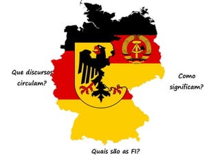 Que discursos
circulam?
Como
significam?
Quais são as FI?
 