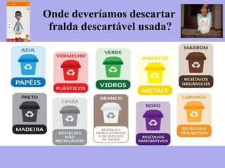 Onde deveríamos descartar
fralda descartável usada?
 
