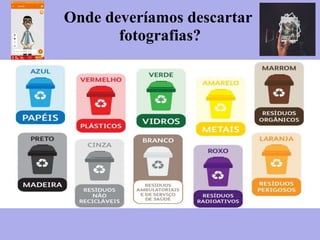 Onde deveríamos descartar
fotografias?
 