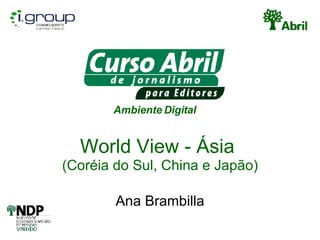 World View - Ásia  (Coréia do Sul, China e Japão) Ana Brambilla 