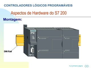 CONTROLADORES LÓGICOS PROGRAMÁVEIS Aspectos de Hardware do S7 200  Montagem: 