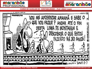 CURSO DE AUXILIAR DE CONTABILIDADE – Prof. Aldeir Lopes
COORDENADOR REGIONAL– Prof. Walter Alencar www.professorwalteralencar.com
 
