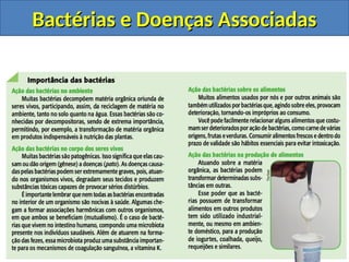 Bactérias e Doenças Associadas
Bactérias e Doenças Associadas
 