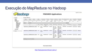 Execução do MapReduce no Hadoop
http://hadooptutorial.info/yarn-web-ui/
 