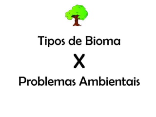 Tipos de Bioma
         X
Problemas Ambientais
 