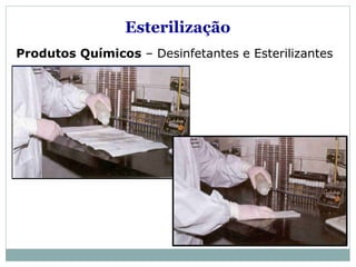 Produtos Químicos – Desinfetantes e Esterilizantes
Esterilização
 