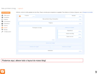 9 Podemos aqui, alterar todo o layout do nosso blog! 