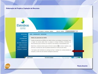 Elaboração de Projeto e Captação de Recursos




                                               Flavia Amorim
 