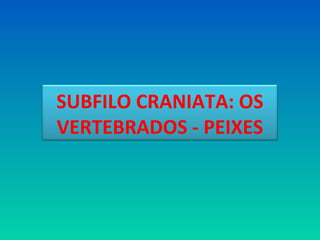 SUBFILO CRANIATA: OS
VERTEBRADOS - PEIXES
 