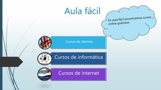 Aula fácil
Cursos de idiomas
Cursos de informática
Cursos de internet
 