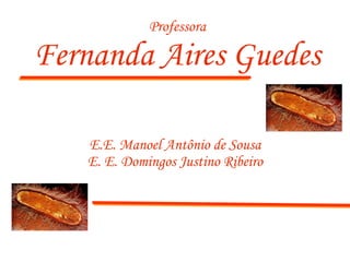 Professora
Fernanda Aires Guedes
E.E. Manoel Antônio de Sousa
E. E. Domingos Justino Ribeiro
 
