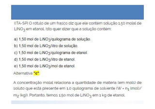 QUÍMICA - 1° Ano
Aspectos quantitativos das soluções (parte 1)
 