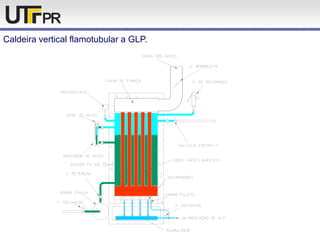 Caldeira vertical flamotubular a GLP.
 