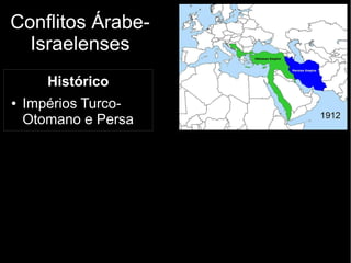 Conflitos Árabe-
Israelenses
Histórico
● Impérios Turco-
Otomano e Persa
 