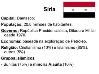 Síria Capital:  Damasco; 