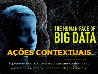 AÇÕES CONTEXTUAIS
Equipamentos e software se ajustam conforme as
preferências, hábitos e recomendações sociais.
 