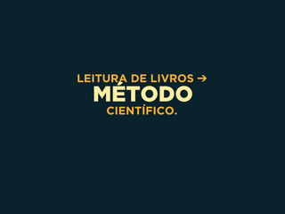 MÉTODO
LEITURA DE LIVROS ➔
CIENTÍFICO.
 