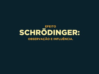 SCHRÖDINGER:
EFEITO
OBSERVAÇÃO E INFLUÊNCIA.
 