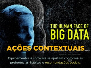 AÇÕES CONTEXTUAIS
Equipamentos e software se ajustam conforme as
preferências, hábitos e recomendações sociais.
 