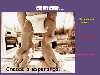 crescer...
Os primeiros
passos...

Os Medos...

Papai e mamãe...

Cresce a esperança...

 