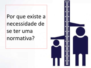 Por que existe a
necessidade de
se ter uma
normativa?
 