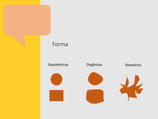 Forma
Geométricas Orgânicas Aleatórias
 