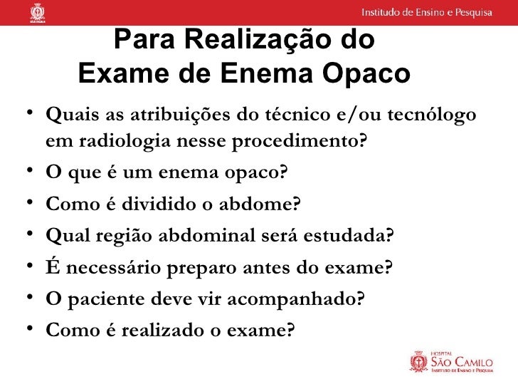Exame enema opaco