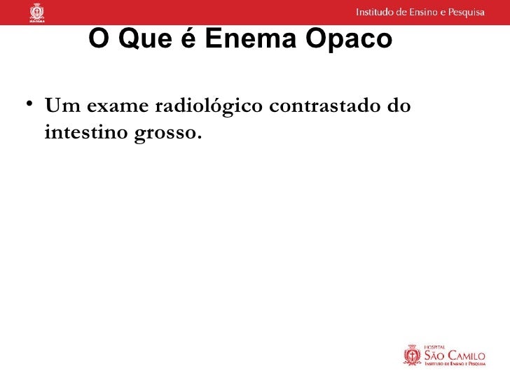 Enema opaco exame
