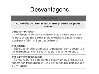 Desvantagens 
 