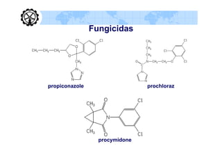 Fungicidas




propiconazole                   prochloraz




                  procymidone
 