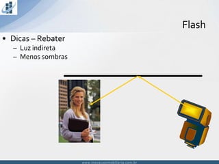 www.inovacaoimobiliaria.com.brwww.inovacaoimobiliaria.com.br
Flash
• Dicas – Rebater
– Luz indireta
– Menos sombras
 