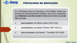 PSICOLOGIA DA EDUCAÇÃO
R Gómez - Consultor
 