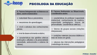 PSICOLOGIA DA EDUCAÇÃO
R Gómez - Consultor
 