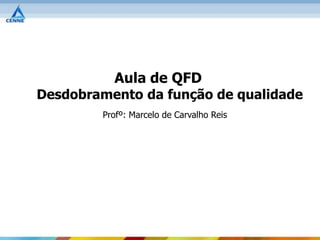Aula de QFD
Desdobramento da função de qualidade
        Profº: Marcelo de Carvalho Reis
 