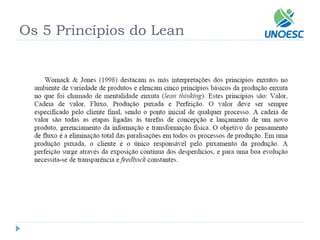 Os 5 Princípios do Lean  