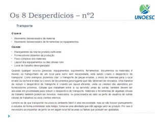 Os 8 Desperdícios –nº2  